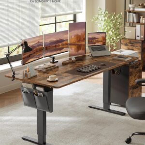 Höhenverstellbarer Schreibtisch Vintagebraun/Schwarz, 120×60 cm