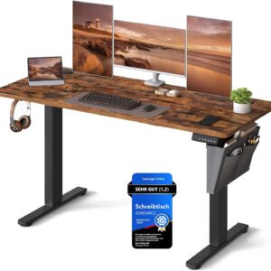 Elektrisch verstellbarer Schreibtisch mit geräuscharmem Motorbetrieb (45 dB) – ideal für ruhige Arbeitsplätze in Mainz, Frankfurt, Köln und ganz Deutschland